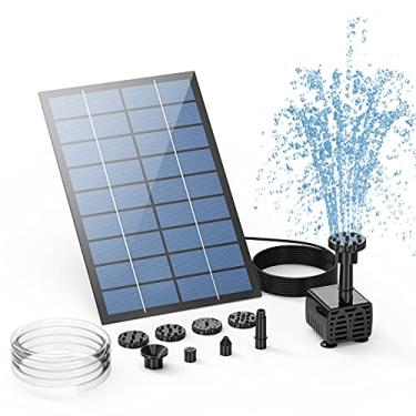 Imagem de AISITIN 2.5W Solar Fountain Pump, DIY Bomba de fonte de água solar ao ar livre com 6 bocais e 4 pés de tubulação de água, bomba movida a energia solar para banho de pássaros, lagoas, jardim e tanque de peixes e outros lugares