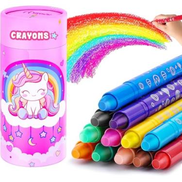Imagem de Giz de cera DreamCandy Twistables para crianças, 12 cores não tóxicos laváveis para crianças, conjunto de giz de cera para desenho e colorir, presente para meninos e meninas, volta às aulas, objetos