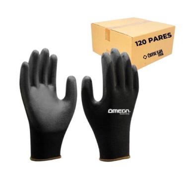 Imagem de 120 Pr Luva PU Multitato P/Trabalho Mecânico Montador - OMEGA