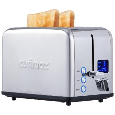 Imagem de Torradeira de 2 Fatias com Tela LED com 6 Níveis de Tostagem, 850W, 110v, CUSIMAX, Prateado