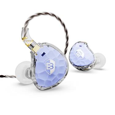 Imagem de BASN Fone de ouvido intra-auricular ASONE com dois cabos MMCX destacáveis para músicos, bateristas, baixistas e cantores (azul)