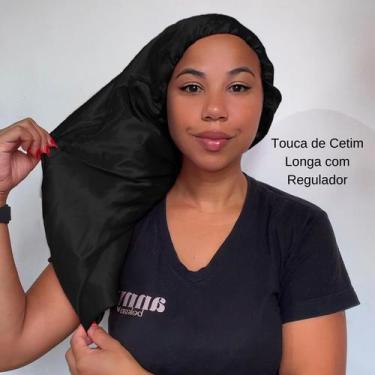 Imagem de Anny Beleza Touca de Cetim Longa com Regulador Toca para Cabelos Longo