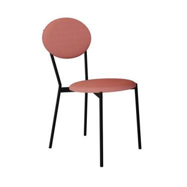 Imagem de Cadeira Elipse Poliéster Rosa e Preta - Modern