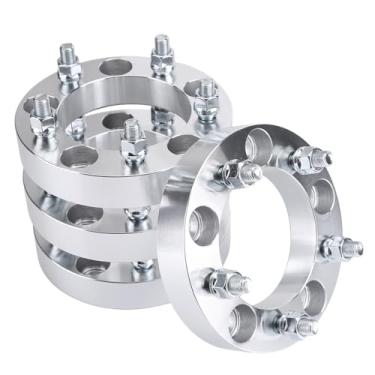 Imagem de Oskkude 4 peças 5 x 135 mm a 5 x 139,7 mm Flange Hubcentric Wheel Adapters 5 Lug Hubcentric Wheel Spacers Adapters 3.2 cm Hub Centrric Wheel Adapters with 1/2 polegadas x 20 Thread Pitch