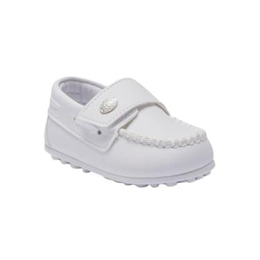 Imagem de Sapato Mocassim Social Infantil Branco Menino Pequito