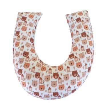 Imagem de Almofada Amamentação para Bebê Menino Sublimada - Carinha de Anjo, Urs