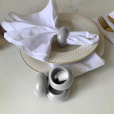 Imagem de kit 4 Anel Porta Guardanapo Argola Mesa Posta 6cm Lisa Cz - IDEALIZA, 