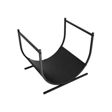 Imagem de Wswqop Suporte de armazenamento de lenha, suporte de madeira, porta de armazenamento de madeira para lareira para casa moderna ou clássica, interna