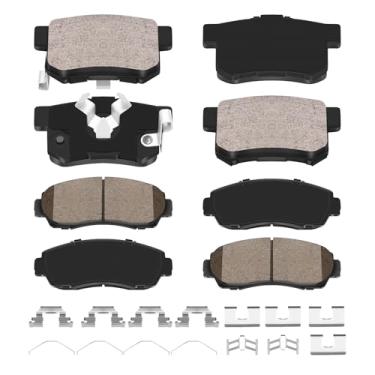 Imagem de SUPLABEL Pastilhas de freio compatíveis com Acura RDX Honda CR-V Accord Crosstour Pastilhas de freio de cerâmica com reposição CR-V dianteira e traseira de hardware