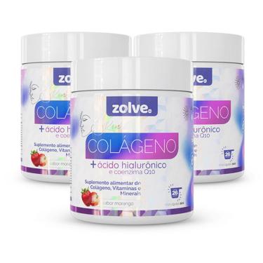 Imagem de Zolve Skin Colágeno Tipo I - 3 potes sabor morango