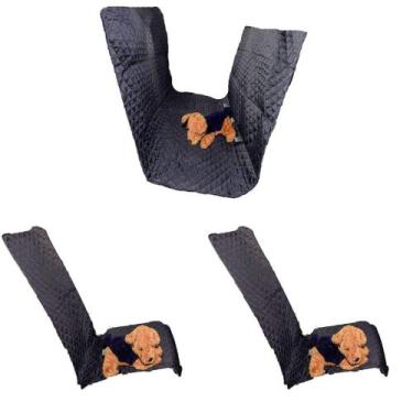Imagem de Kit Protetor Bancos de Carro Impermeavel Padrão Preto - ComfortPet