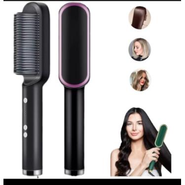Imagem de Escova Alisadora Elétrica 3 em 1, Pente Térmico com Controle de Temperatura 130-200°C, Anti-Escaldante, Aquecimento Rápido 30s, Bivolt