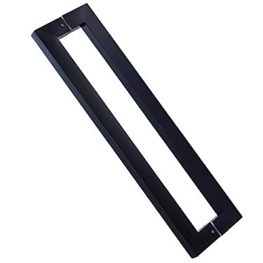 Imagem de Maçaneta de porta de metal para montagem lateral com ferragens embutidas, maçaneta de porta de celeiro deslizante para porta de madeira de vidro, portas de restaurante de salão de hotel (cor: cinza