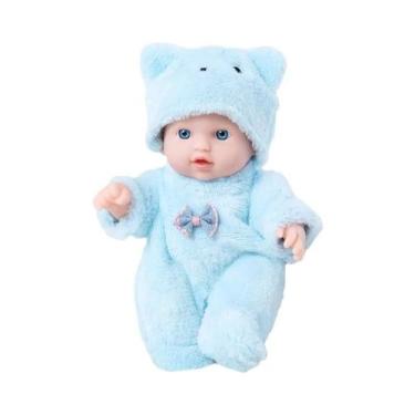 Imagem de Novo 8 Polegada urso de pelúcia boneca 20cm rosa e azul bebê reborn bo