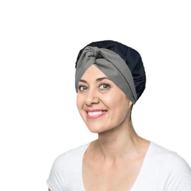 Imagem de Faixa de Cabelo Turbante Cinza e Touca Redinha Preta Cozinha - CASACHA