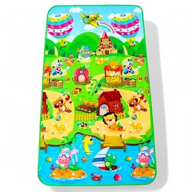 Imagem de Tapete Infantil Térmico Para Atividades Educativas Emborrachado e Lavável Tatame Infantil Tapete Infantil Dobrável e Impermeável Para Bebe e Criança Pista Sensorial Confortável premium 1,80 x 0,90Mts (Parquinho)