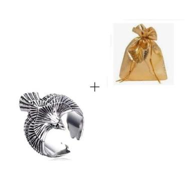 Imagem de Anel De Aço Masculino Águia Motoqueiro Inox Moda Rock Retrô - anel agu