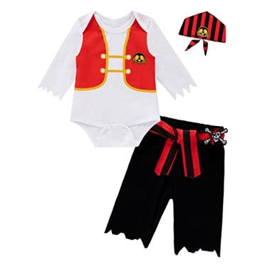 Imagem de Fantasia infantil de pirata para meninos e meninas, Branco, 2 Anos