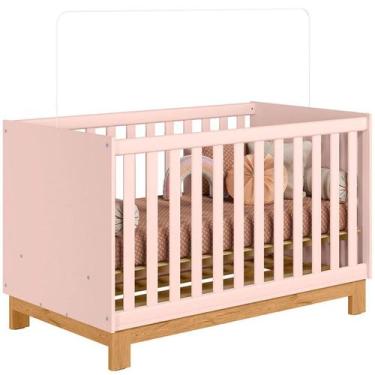 Imagem de Berço Infantil Mini Cama MDP/MDF Feitiço - Qmovi, Rosa