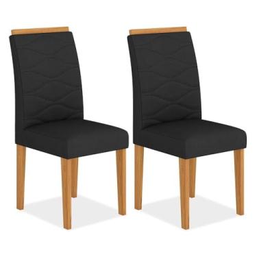 Imagem de Kit 2 Cadeiras Estofadas Everest Comfort Cinamomo/suede Preto - M.a Cinamomo/suede Preto