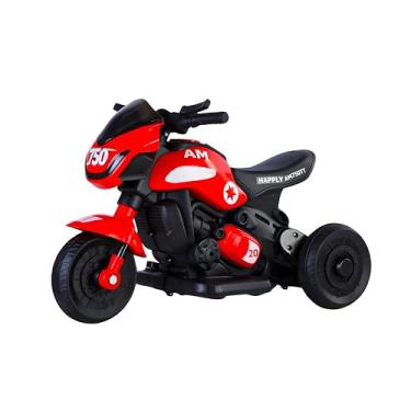 Imagem de Mini Moto Elétrica Infantil, 3 Rodas, Vermelha, Bateria Recarregável, Para Crianças até 30kg