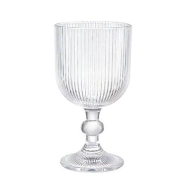 Imagem de Taça de Vidro Transparente Canelada 380ml Em Casa Tem - EmCasaTem