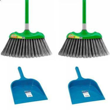 Imagem de Kit 2 Vassoura Nylon Multiuso Cabo 1,20 Metros Com Pá de Lixo  - BETTA