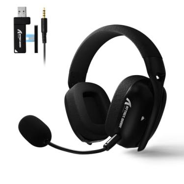Imagem de ATTACK SHARK Fone de ouvido sem fio para jogos L80PRO Lightseed Tech-microfone duplo embutido e destacável - fone de ouvido leve com modo triplo (2,4 GHz USB C e Dongle/BT/com fio) - para PC, Mac, PS4
