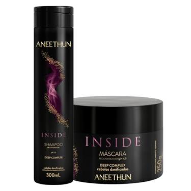 Imagem de Kit Shampoo e Máscara Reconstrutora Aneethun Inside, Hidratação Profunda, Reparação Intensa, Restauração das Cutículas