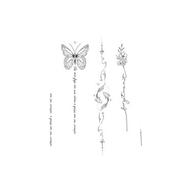Imagem de Tatuagem semipermanente, frases em inglês de peixinho dourado com borboleta, tatuagens de borboleta, aparência de tatuagem real, resiliência, dura de 1 a 2 semanas, resistente à água,18 x 11 cm