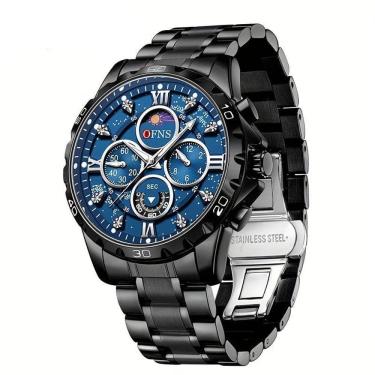 Imagem de Relógio Masculino Ofns, Esportivo Luxuoso, Seis Agulhas Multifuncionais Azul