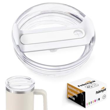 Imagem de Tampa de copo de substituição de 1,134 g para Stanley Cup, 1 pacote de tampas de substituição, capas de copo à prova de derramamento para acessórios Stanley Cup (transparente - branco)