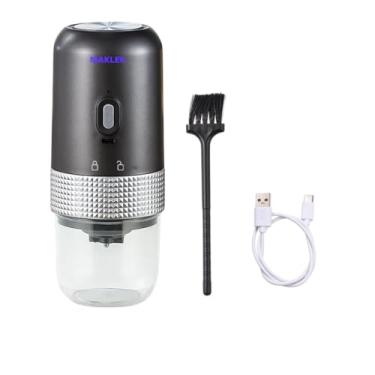 Imagem de Moedor de café elétrico portátil 13W USB recarregável, cerâmica, configuração ajustável sem fio para viagens