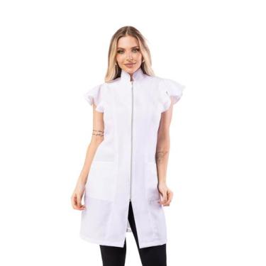 Imagem de Jaleco Feminino Zíper Acinturado Manga Curta Em Oxford Mag - Supply Pr