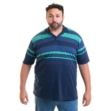 Imagem de Camisa Polo Masculina Plus Size 118537 - Konciny confecções, G3, Azul 