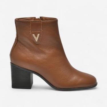 Imagem de Bota Via Marte Cano Curto Em Couro Caramelo-Feminino