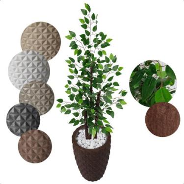 Imagem de Ficus Verde Figueira Planta Artificial com Vaso Decorativo - Flor de M