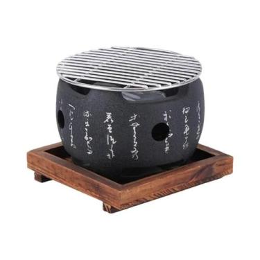 Imagem de Pequeno Mini Churrasqueira a Carvão Bandeja Fogão De Churrasco Domésti