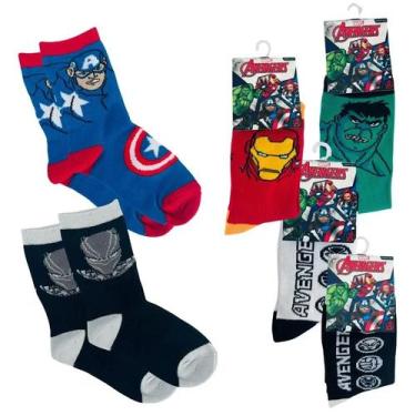 Imagem de Kit 4 Pares de Meias Vingadores 4 a 10 anos Infantil Marvel Jolitex, 8