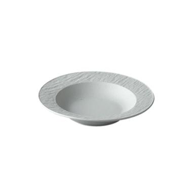 Imagem de Louça de cerâmica branca pura, cor sólida doméstica simples - um prato de chapéu de palha branco puro de 23 cm