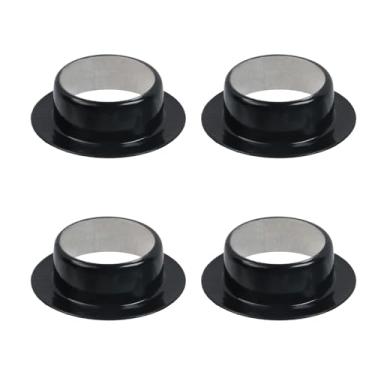 Imagem de Pastlla 4 peças de adaptador de calha de chuva redonda de alumínio, adaptador de calha de metal preto, saída de drenagem de calha de chuva para calhas de chuva de telhado (serve para tubos de drenagem