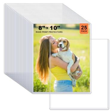 Imagem de Ndsox Pacote com 25 protetores de impressão rígidos de 20,3 x 25,4 cm, protetores de folhas de plástico rígido transparente com carregamento superior para fotografias, papéis fotográficos, pôsteres