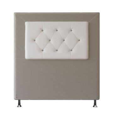 Imagem de Cabeceira Estofada Cama Box Solteiro 90 Cm Havana Suede Bege
