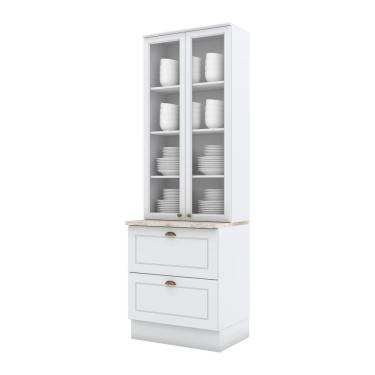 Imagem de Cristaleira 02 Portas 80 Cm Amy Branco Hp Casa 812 Branco Hp