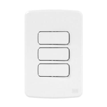 Imagem de Conjunto 3 Interruptores Paralelos 10a 250v Placa 4x2 Branco Compose Weg Branco - 250v