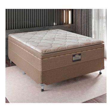 Imagem de Cama Box Conjugada De Casal Portobel Potenza Platinum Com Molas Lfk E Pillow Top 74x138x188cm Bege