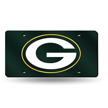 Imagem de Rico Industries Placa de licença de metal embutida a laser NFL Green Bay Packers, cor da equipe, 15 x 30 cm