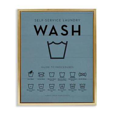 Imagem de Stupell Industries Quadro de lembretes de lavanderia moldura dourada tela flutuante arte design de parede por Lettered and Lined, 25 x 31