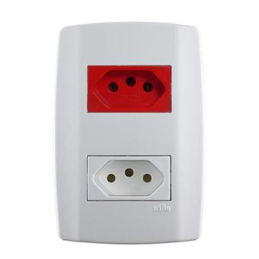 Imagem de Conjunto Tomada Dupla 10a + 20a Slim Ilumi Fácil Instalação, Módulo 20