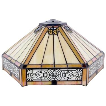 Imagem de Abajur grande Tiffany de substituição apenas de 40,6 cm para abajur de vitral adequado para candeeiros de mesa, luminária de chão, luminária de teto, luminária pendurada, decoração de escritório em